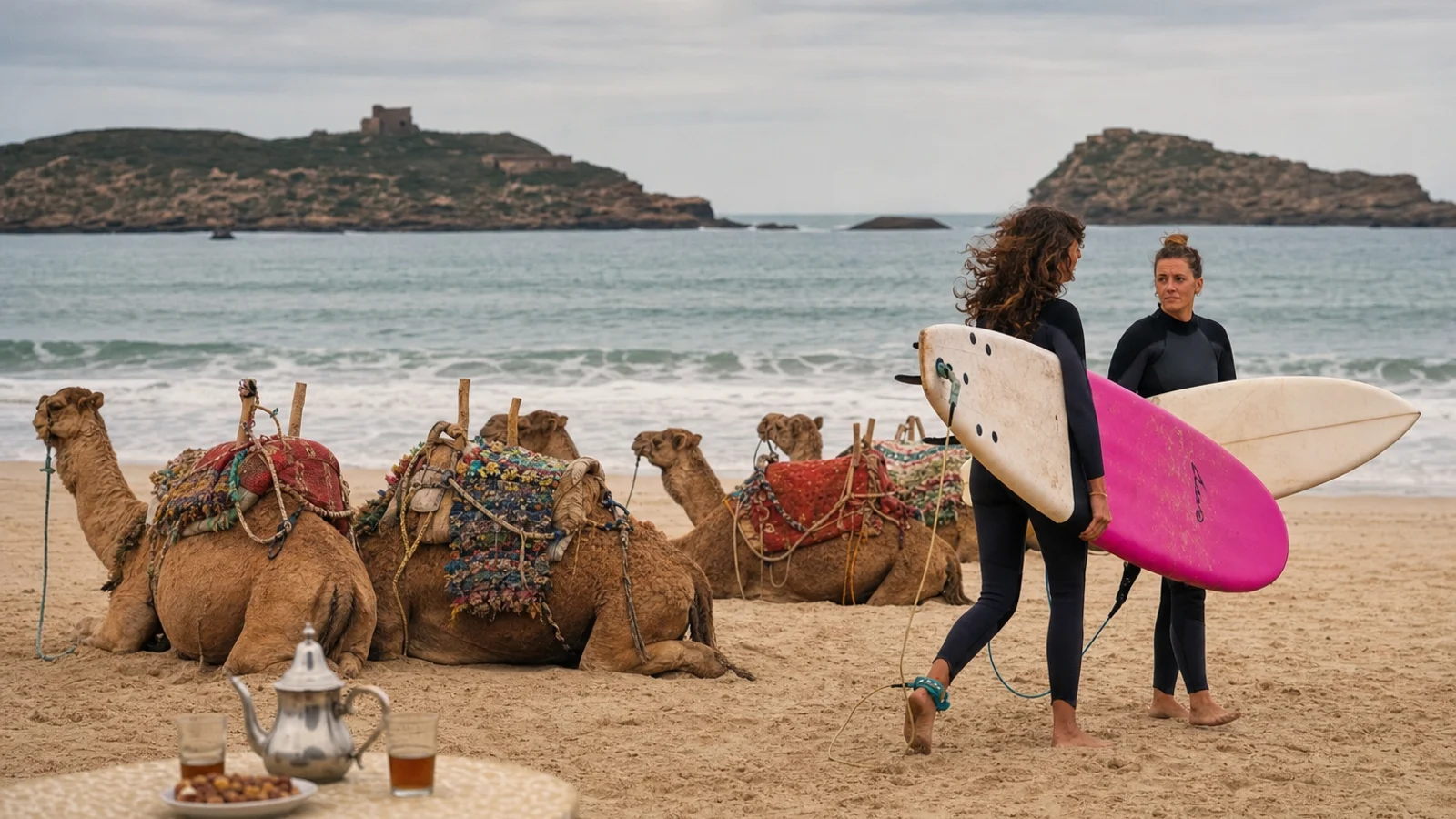 Essaouira beach activities — surfing, camel rides, and outdoor adventures